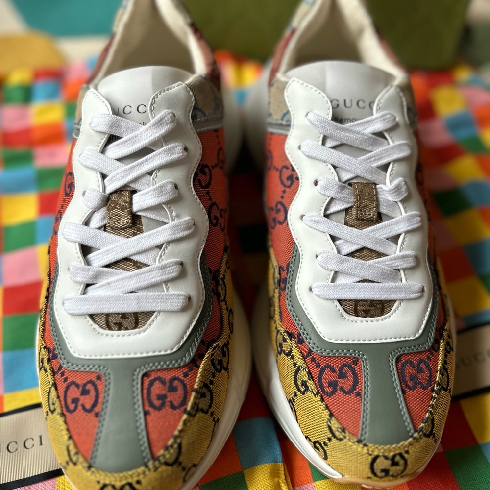GUCCI Rython GG monogram multicolor sneaker men’s size 8